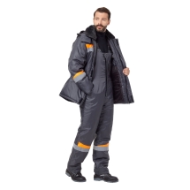 Костюм 'Комфорт' т.серый/оранжевый (зимний)