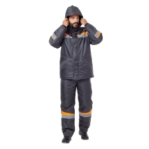 Костюм 'Комфорт' т.серый/оранжевый (зимний)