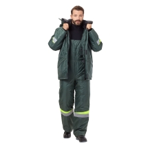 Костюм 'Комфорт' т.зелёный/неоновый (зимний)