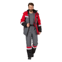 Костюм 'Памир' серый/черный/красный (зимний)