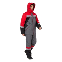 Костюм 'Памир' серый/черный/красный (зимний)